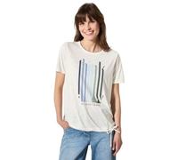 Cecil T-Shirt B323117 Damen Ausbrenner mit Wording Vanilla White XL
