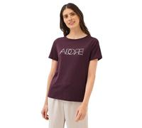 CECIL Damen 3227075 Ausbrenner Shirt mit Wording, Mulberry red, X-Large