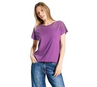 CECIL Damen B321784 Burn-Out T-Shirt, iced Violet, Large