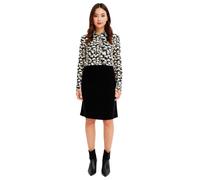Damen ausgestellter Midi-Rock stylischer Strick-Rock 970081 Schwarz 32/34