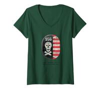Damen B-24 Liberator WWII Nadzab Neuguinea T-Shirt mit V-Ausschnitt