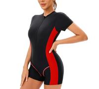 Damen Badeanzug Bauchweg Sport Schwimmanzug Einteiliger Vorne Reißverschluss Bademode Schwimmanzug Arena Badeanzüge mit Bein Swimming Suits Women