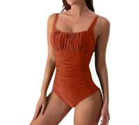 Damen Badeanzug Schlankheits Raffung Einteiler High Neck Bademode Strandmode Badeanzüge Einteilige Bauchweg Bademode Swimsuit One Piece Push Up Badeanzüge Plus Size Badebekleidung