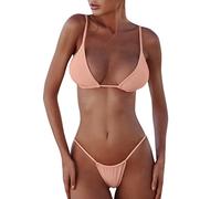 Damen Badeanzug Sexy Bikini Set Push Up Zweiteiliger Badeanzug Shape Schwarz Bikini Oberteil GroßE BrüSte Bikinihose Tanga Damen Sommer Strandkleidung Halter Neckholder Triangel Bikini