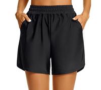 Damen-Badeshorts Mit Taschen, Hohe Taille, Board-Badeanzug, Unterteil, Jungen-Shorts, Breites Elastisches Band, Sport-Yoga-Shorts, Lange Badeshorts Herren