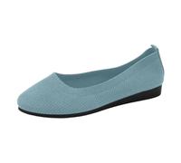 Damen Ballerinas Schlupfschuhe rutschfeste Strick-Sneaker Bequeme Atmungsaktive Sommer Sportliche Frauen Flache Schuhe Komfortschuhe (Sky Blue, 36)