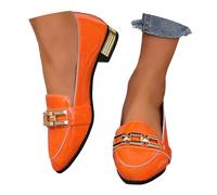 Damen-ballerinas Zum Hineinschlüpfen Rutschfeste Sneaker Bequeme Sportliche Sommerschuhe Für Damen Flache Komfortschuhe Vielseitig Tragbar Stilvoll Sneaker Weiss Damen Orthopädische Schuhe（Orange, 38)