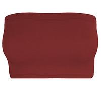 Damen Bandeau-BH, schulterfrei, bauchfreies Top Gr. 34-36, Weinrot - Trendy Designer Celebrity Inspired
