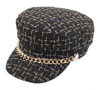 Damen Barett Mütze aus Baumwolle mit Breiter Krempe und Karo Muster | Soft Breathable Cotton, Classic Plaid Design, Adjustable Strap For Custom für Fit, Wide Brim Sun Protection