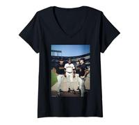 Damen Baseball Dusty Baker San Francisco Giants MLB Michael Grecco T-Shirt mit V-Ausschnitt