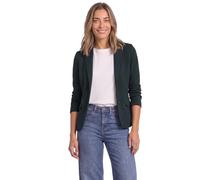 Kurzblazer STREET ONE, Damen, Gr. 46, grün (stormy grün), Stoff, 70% Polyester, 27% Viskose, 3% Elasthan, unifarben, normal normal, V-Ausschnitt, abgesteppt, Blazer Kurzblazer, mit Reverskragen (15134