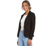 Kurzblazer STREET ONE, Damen, Gr. 46, braun (schwarz coffee meliert), Stoff, 70% Polyester, 27% Viskose, 3% Elasthan, unifarben, normal normal, V-Ausschnitt, abgesteppt, Blazer Kurzblazer, mit Reversk
