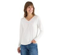 Cecil - Basic Shirt mit Raffung weiß - Gr. - XS