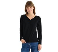 Cecil Damen Basic Shirt mit Raffung Schwarz Größe L