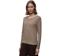 Street One Frauen Basic Shirt mit Rippstruktur in Braun, Gr: 42