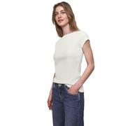 Street One Studio - Figurbetontes T-Shirt mit U-Boot-Ausschnitt in Rippstruktur weiß - Gr. - 40
