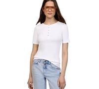 Street One Studio Frauen Basic T-Shirt in Rippstruktur in Weiß, Gr: 38