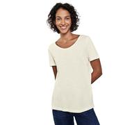 STREET ONE Damen A322897 Basic T-Shirt in Unifarbe, Off White, 46