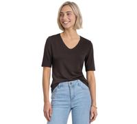 Street One T-Shirt Basic mit blickdichter Front Black Coffee Größe 46