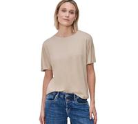 T-Shirt STREET ONE, Damen, Gr. 38, beige (cotton beige), Web, 95% Viskose, 5% Elasthan, unifarben, normal normal, Rundhals, abgesteppt, Shirts T-Shirt, Rundhalsausschnitt (18375649-38) cotton beige