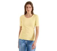 CECIL - Basic T-Shirt mit Rundhals in Unifarbe buttermilk yellow - Gr. - XXL