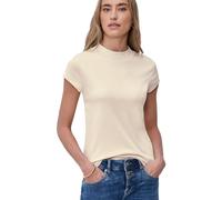 T-Shirt STREET ONE, Damen, Gr. 46, smoke beige, Web, 50% Baumwolle, 50% Modal, unifarben, comfort fit normal, hoch geschlossener Ausschnitt, normaler Saum, Shirts T-Shirt, mit Turtleneck (70530530-46)