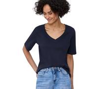Street One Kurzarmshirt Damen V-Ausschnitt Jersey 100% Baumwolle Shadowed Navy Größe 38