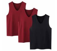 Damen Basic Tank Tops Fit Rollkragen Bluse Slim Ärmellos Unifarbene Damenbluse Eigenschaften Ärmellose Sommer Sexy Top Elegant Blaues Shirts T-Shirts Blusen Große Größen Baumwolle Armlose Rot 3XL