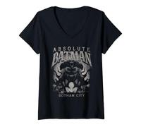Damen Batman Absolute Gotham City Metal T-Shirt mit V-Ausschnitt