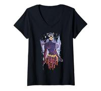 Damen Batman Catwoman Gothic Gotham City Hintergrund Halloween T-Shirt mit V-Ausschnitt