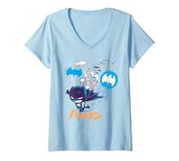 Damen Batman Chibi Kanji Swing T-Shirt mit V-Ausschnitt