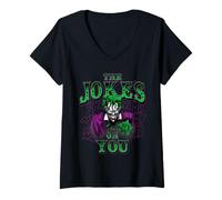 Damen Batman Joker the Jokes on You T-Shirt mit V-Ausschnitt