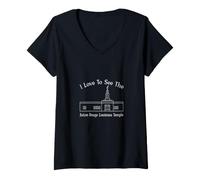 Damen Baton Rouge LA Temple, ich Liebe es, Meinen Tempel zu sehen, glücklich T-Shirt mit V-Ausschnitt
