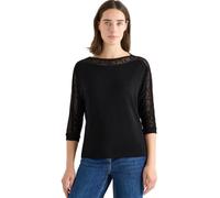 Cecil Damen Batwing Shirt mit Mesh in Schwarz, Gr: M