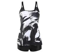 Damen Bauchweg Tankini Sets, Push-up-Bikinioberteil und High Waist Badeshorts, einfache Badebekleidung, Sport-Badeanzug,Bademode für Strand,Schwimmbad