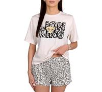 Damen Baumwolle Pyjama, zweiteiliger, für Sommer (Stitch, Hello Kitty, Marie, Bambi, Lion King, Minnie, Mickey) mit Kurzarm-Oberteil (DE/NL/SE/PL, Alphanumerisch, XS, Regular, Regular, Lion King)