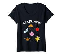 Damen Be A Princess T-Shirt mit V-Ausschnitt