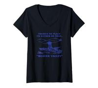 Damen Beaver Valley Peak of Pinnacle Travel Humor T-Shirt mit V-Ausschnitt