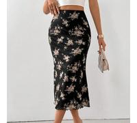 Damen Bedruckter Elastischer Bund Mesh Tüll Romantischer Meerjungfrau Rock