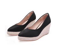 Damen Beige Spitz zulaufende Keilabsatz-Pumps | 8 cm Ultra-hohe Plattform, modische elegante Schuhe für Hochzeitsgäste