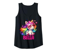 Damen Bella Personalisierter Name Buntes Einhorn Damen Mädchen Tank Top