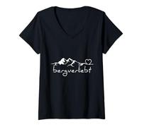 Damen Berg Liebe Bergverliebt Wandern Bergsteiger Berge Wanderer T-Shirt mit V-Ausschnitt
