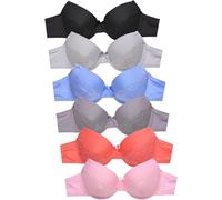 Damen-BH, 6er-Pack, einfarbig, Spitze, kabelloser BH, 4424pl, 80B