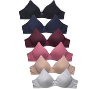 Damen-BH, 6er-Pack, einfarbig, Spitzen-BH, kabelloser BH, 4242pn8, 80C
