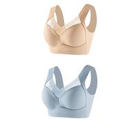 Damen BH Haltungskorrektur BH Nahtloser Spitzen BH ohne Bügel Damen Push Up BH Gepolsterter Weicher Atmungsaktiver Sport BH Alltags BH Für Senioren Sexy Dessous Bralette Keine Ränder