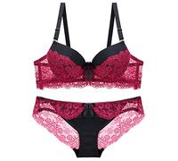 Damen-BHS Modische Frauen sexy Spitze BH Brasssieres Steel Ring BH Set Frauen Spitze BH Unterwäsche-Set Slip M