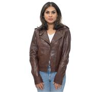 Damen-Bikerjacke aus kastanienbraunem Leder - Reynosa EU 46 / UK 18