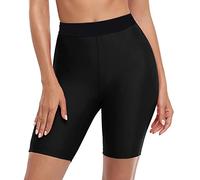 Damen Bikini Hose Mit Bein Damen Plus Size Badehose Hohe Taille Badeshorts Badeanzug Bottom Board Shorts Bikini Mädchen Teenager (Black, XL)