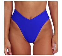 Damen Bikini Hose String Bikinis High Waist Sexy Bikinihose Tanga Brazilian Bikini Bottom Swimsuits Unterteil High Cut Thong Bottom, Damen Brasilianische Bikinihose Unterteil Bottom (Dark Blue, S)