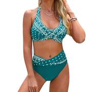 Damen Bikini Set Frau Mädchen Hübsche Mode, Frauen sexy Bikini Set Push up zweiteilig Badeanzug Dreh vorne Halfter Ober obere hohe Taille Bad Badebode Bohemian Badeanzüge Frauen Zweiteilige Bikini Set